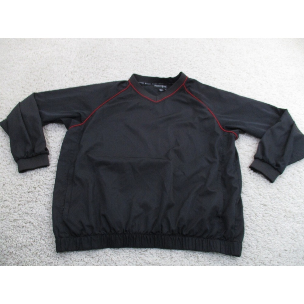 FootJoy Jacket Mens Extra Large Black FJ Pullover Golf Windbreaker Logo Golfer A